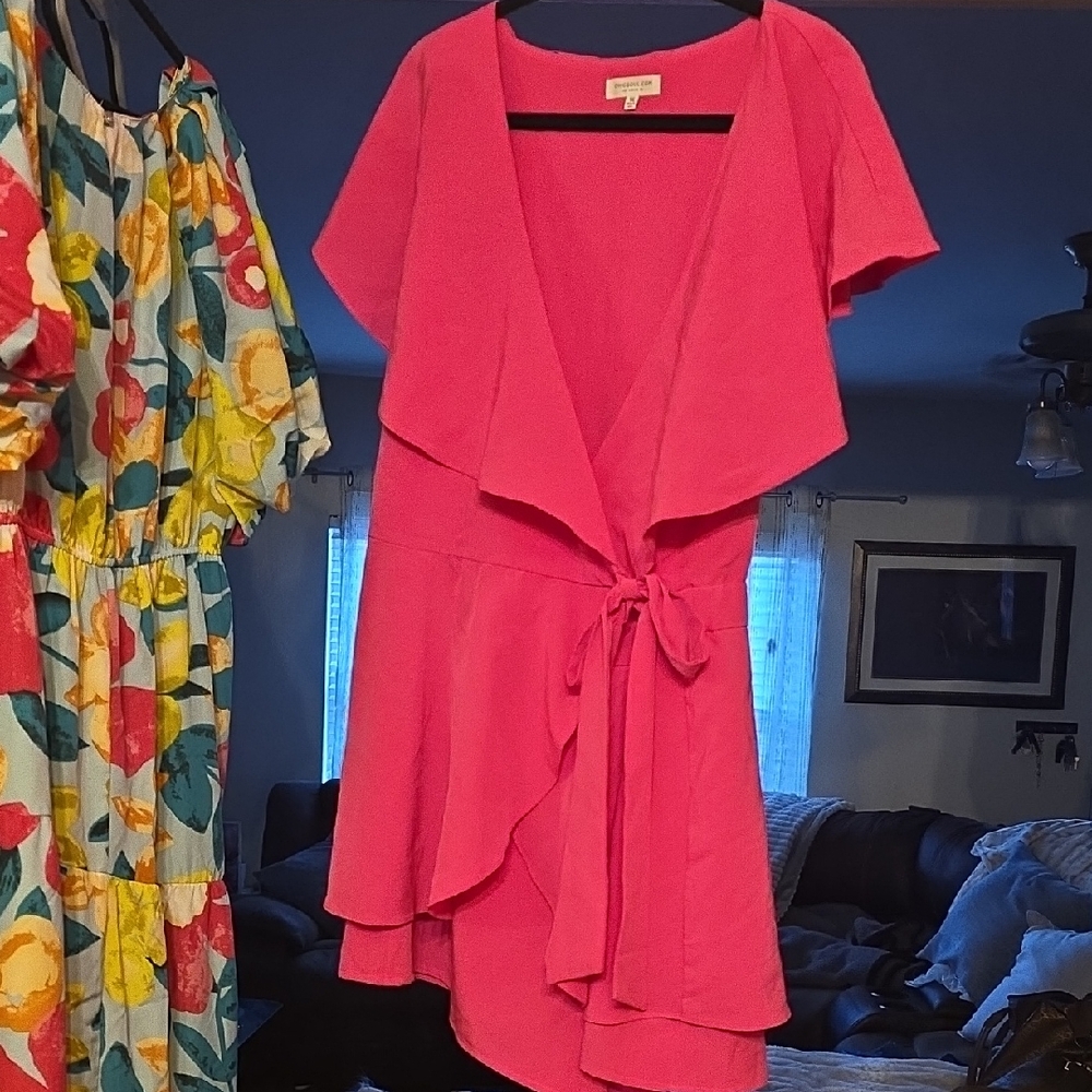 Chic Soul Vibrant Pink Ruffle Jumpsuit